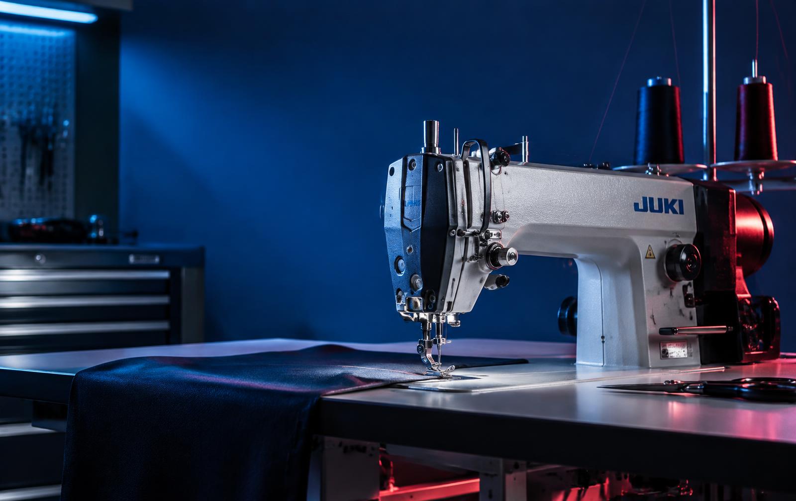 Máquina de costura industrial em oficina
